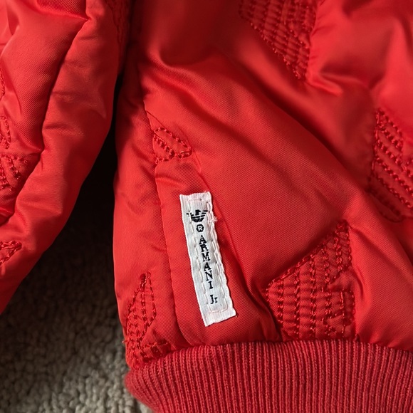 COPY - Armani Junior Red Bomber coat size 3 - Picture 7 of 7
